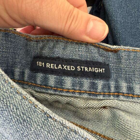 Lucky Brand 181 Relaxed Straight Jeans Mens 36*30 Medium Wash Stretch Pockets - Picture 8 of 16